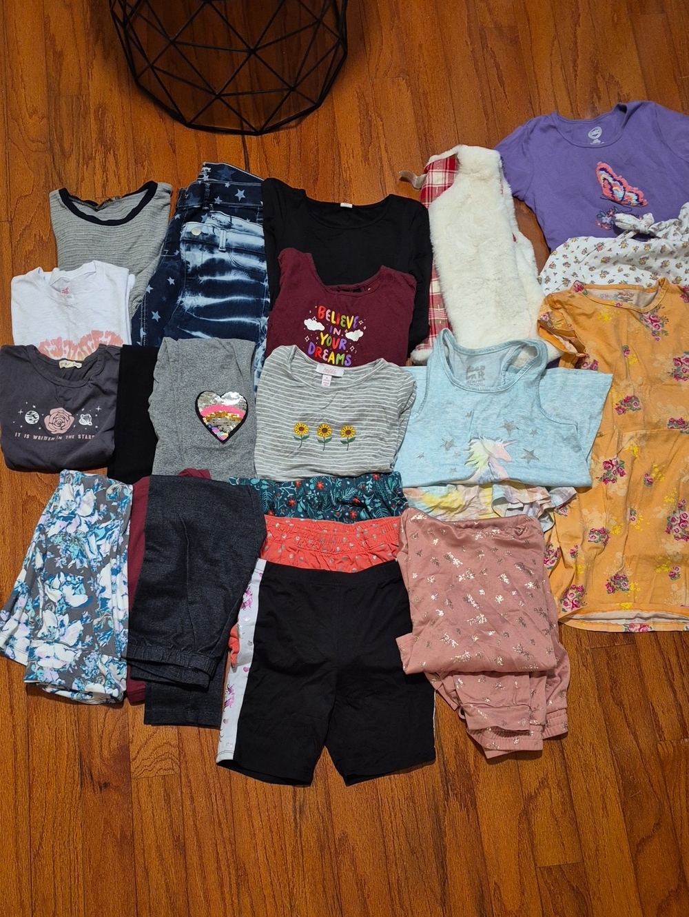 Kids Bundle Mixed Clothes 24pcs Tie-Dye Jeans/Legging Shirts Dresses